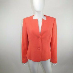 Lafayette 148 Coral Virgin Wool Square Neck Blazer